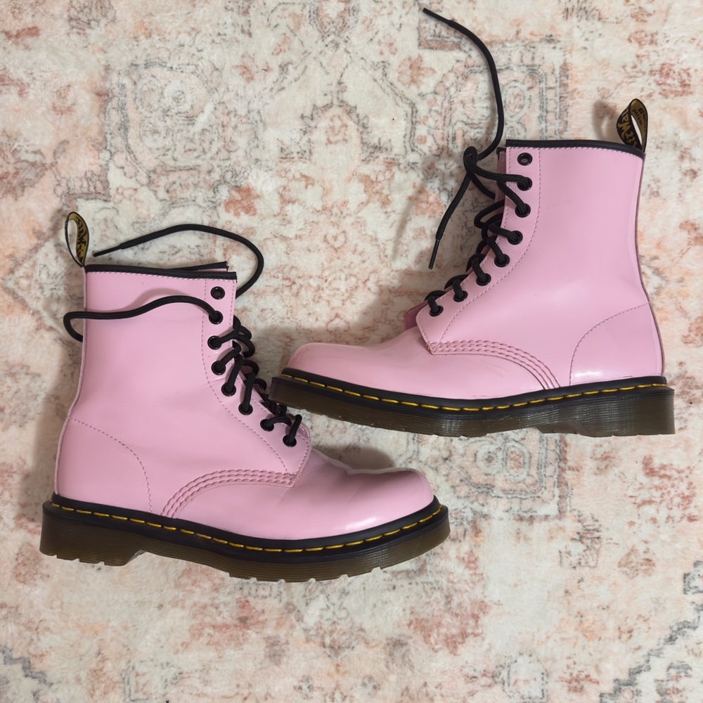 Pink Patent Leather Dr. Martens 1460 Boot - Picture 4 of 6